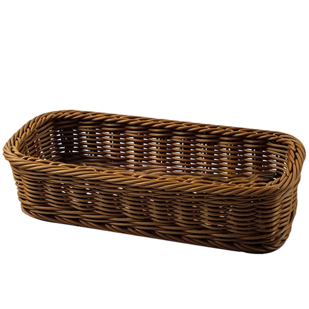 Rattan-ähnlicher geflochtener Aufbewahrungskorb Besteckorganizer Tabletts Quadratische Körbe Multifunktionale Stäbchen Plastikbox