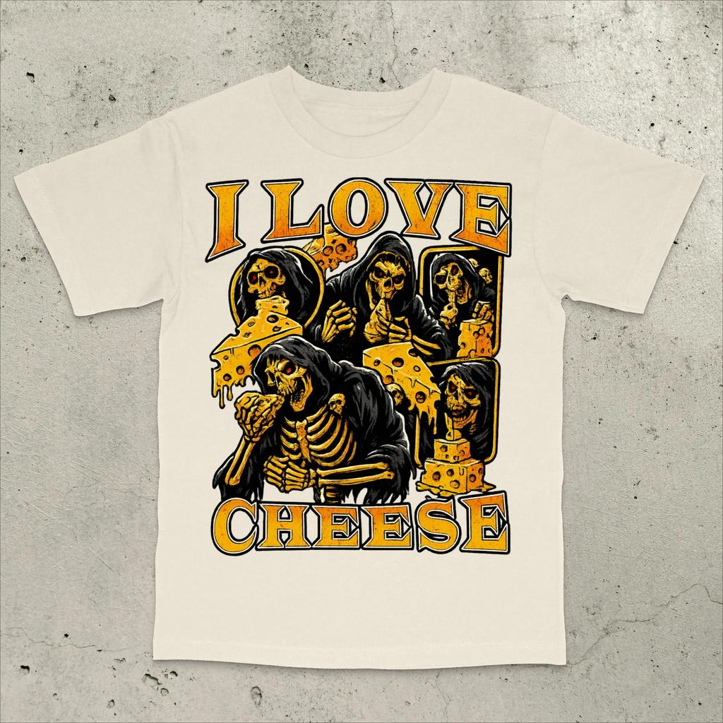 I Love Cheese Mens Tshirt Summer Tracksuit Round Neck Pullover Shortsleeved Tops Casual Sportswear Harajuku Trendy Streetwear