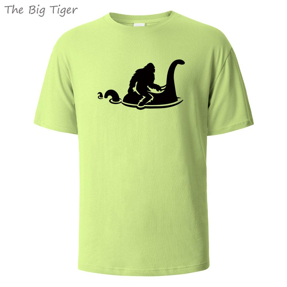 Dinosaur Printed Minimalist Cotton Crew Neck T Shirt Comfortable Fit Lightweight Fabric Unisex Casual Wear Mens Tshirt Fashion