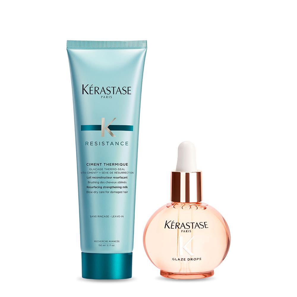 Kérastase Gloss Absolu Glaze Perfume Hair Oil 45ml + Thermique Anti-Frizz Heat Protectant 150ml Set