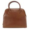 Used Handbag Gancini Leather Brown Simple
