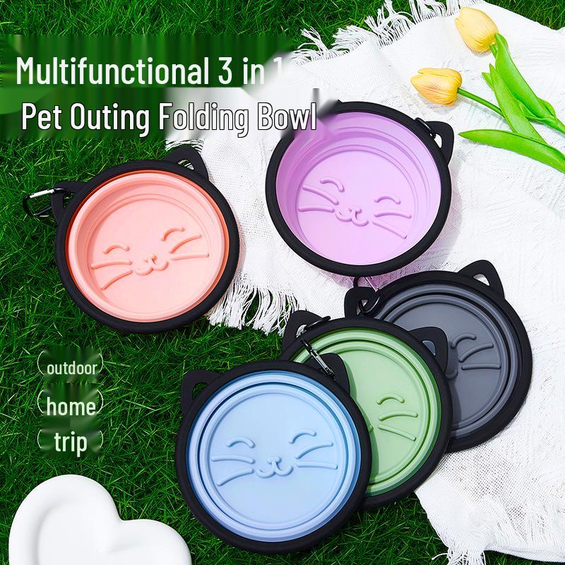 Collapsible Silicone Travel Pet Bowl - Portable & Easy To Clean for Cats and Dogs