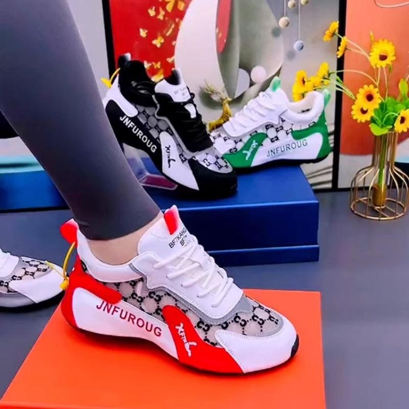 Mesh Platform Sports Shoes Women's Summer Hollow Breathable Color Matching Casual Shoes
