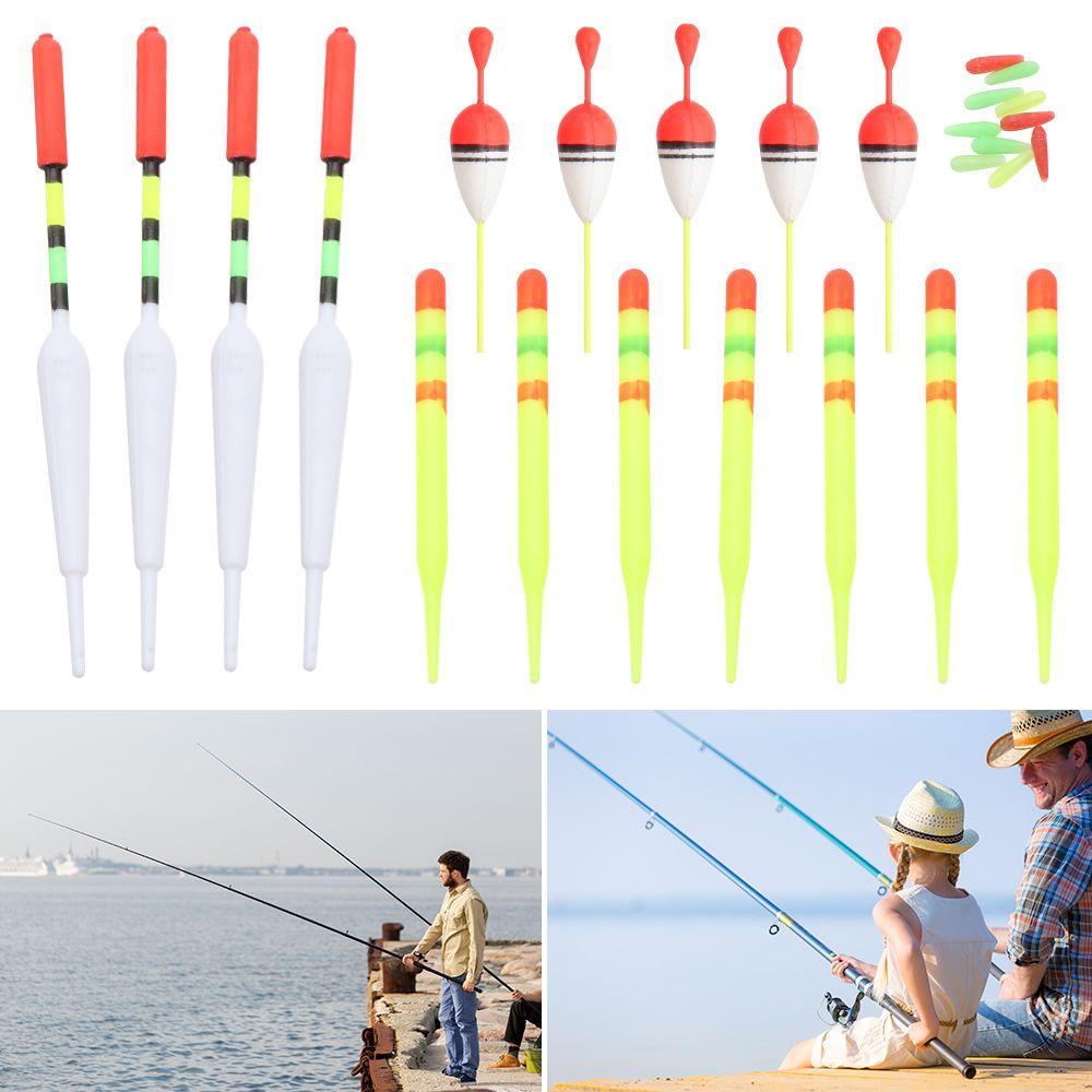 15Pcs Vertical Buoy Sea Fishing Floats Assorted Size Rubbers Fishing Lures for Most Type of Angling with Attachment