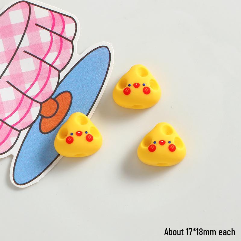 Big Eyes Cheese Resin Toy - Handmade DIY Accessories: Fridge Magnet, Shoe Buckle, Hair Accessory