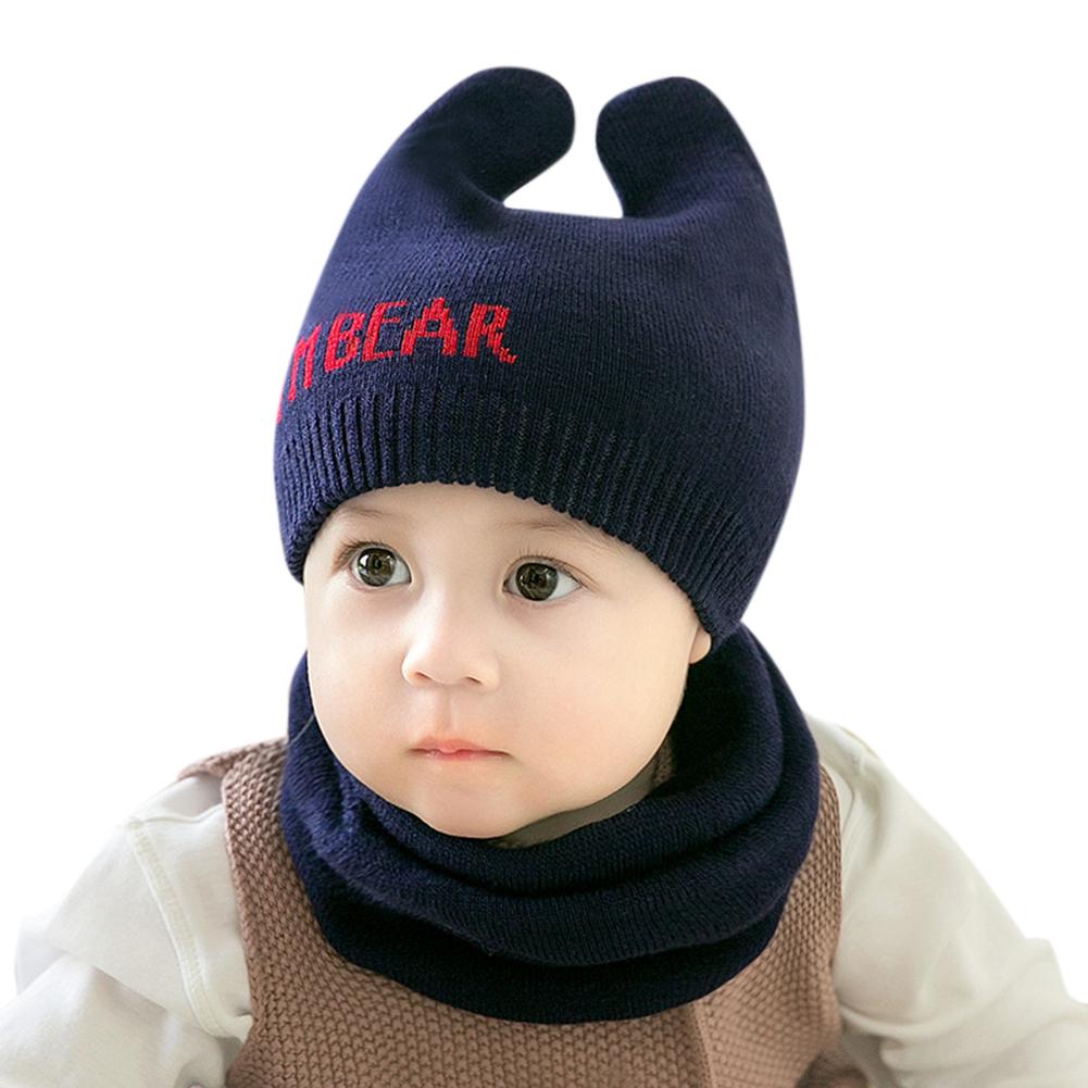2 Stück/Set Neugeborenen Mütze + Schal Anzug Warme Strickmütze Halstuch Schlauchschal