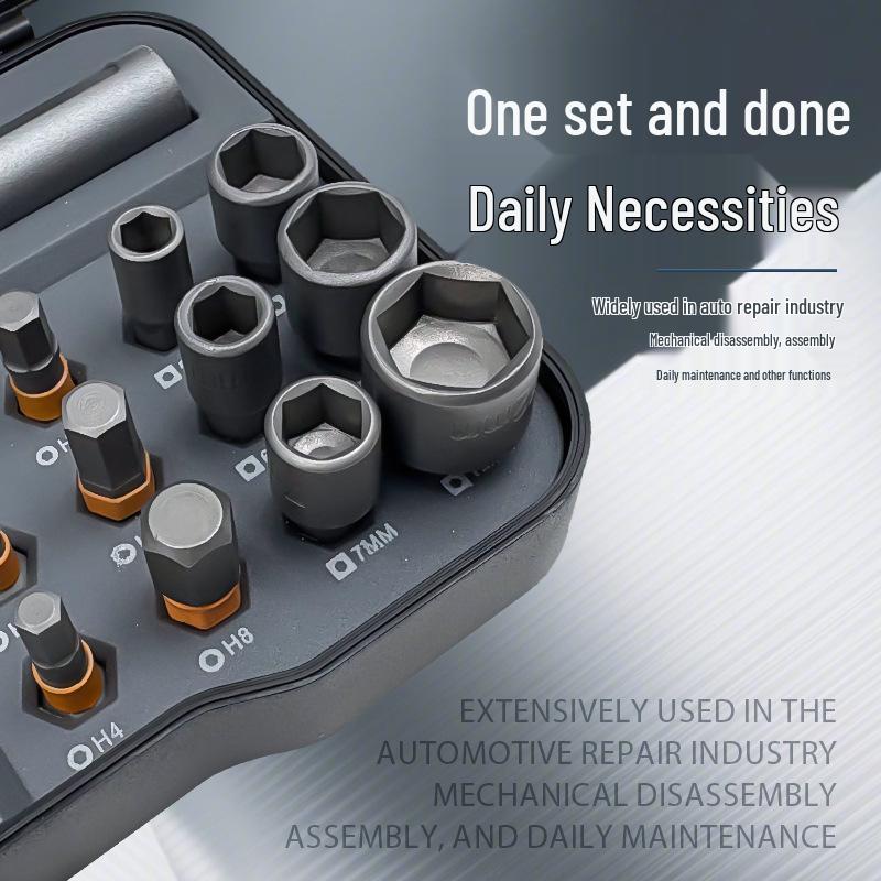 Multifunctional Ratchet Screwdriver Set with High Hardness Bits for Repair & Assembly