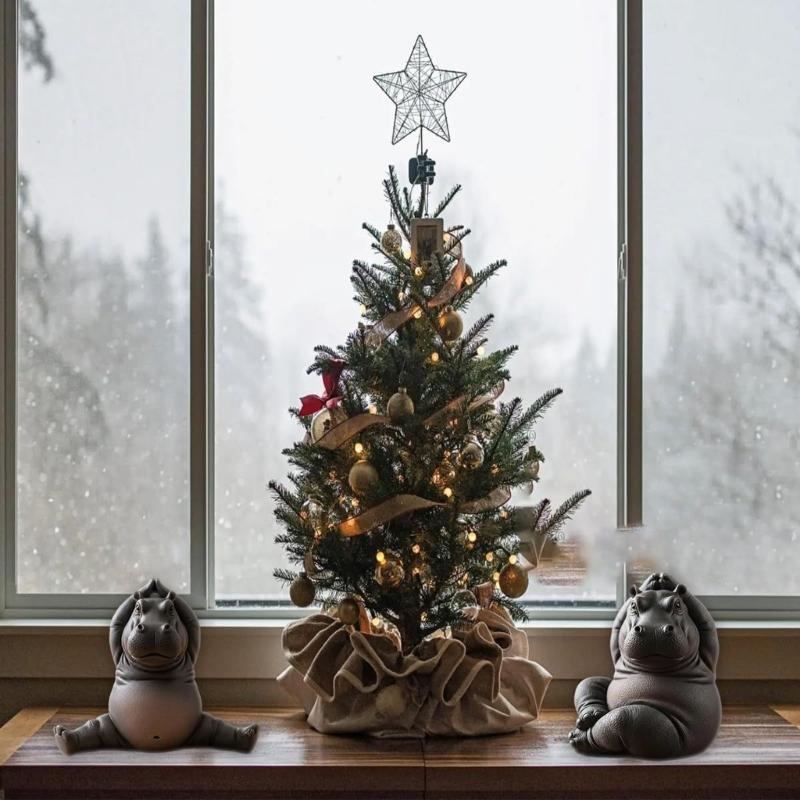 Meditations Clumsy Hippo Figurine Plastic Craft Desktop Shelf Decors Perfect Gift For Meditating Enthusiasts Collectors