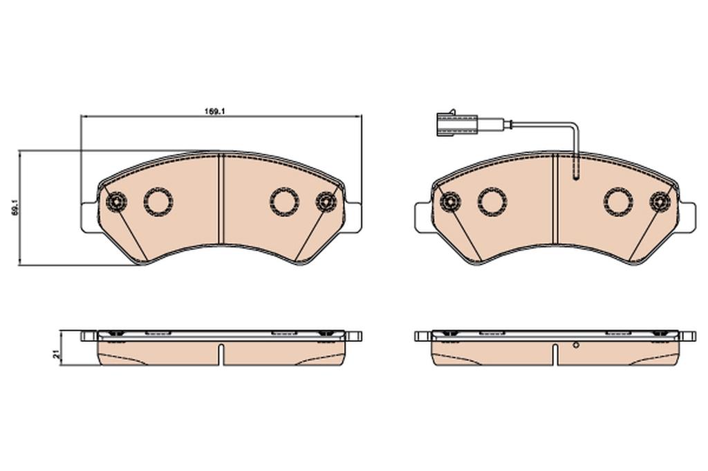 Trw Gdb2069 Trw Brake Pads Front 2-Sensors
