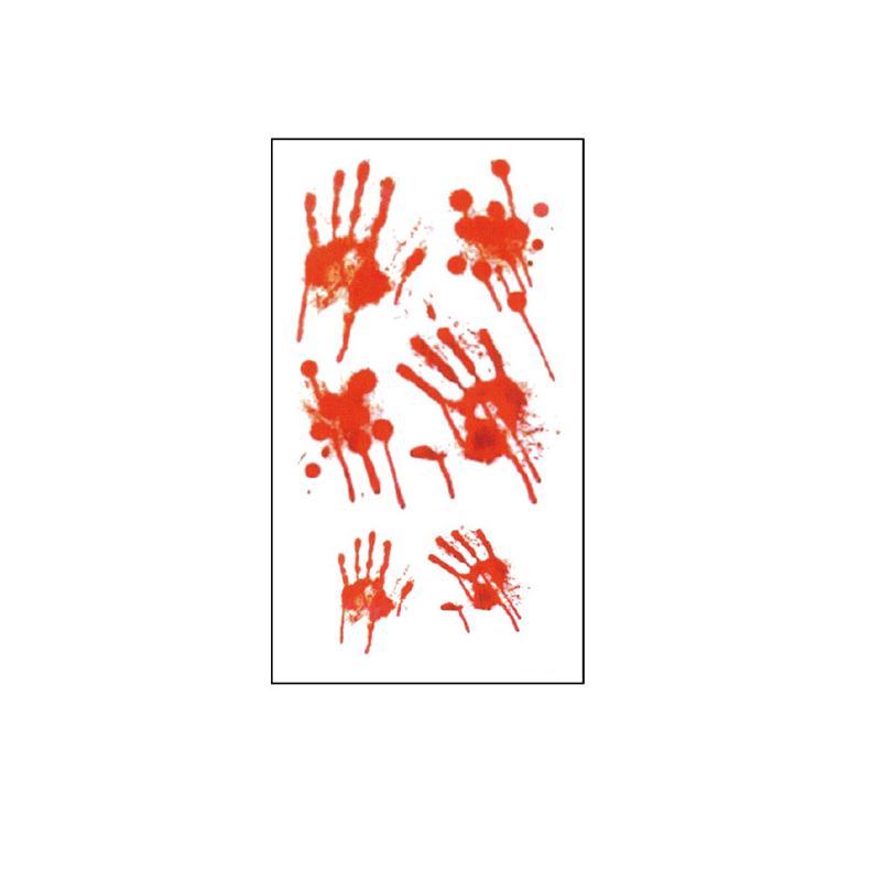 Halloween Temporary Tattoos Realistic Tattoo Stickers Halloween Party DIY Bloody Halloween Decorations Halloween Look 1PC