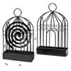Mosquito Coil Holder Metal Incense Holder Retro Incense Coil Burner,Portable Hanging Bird Cage Outdoor Home Garden Decor(Black)