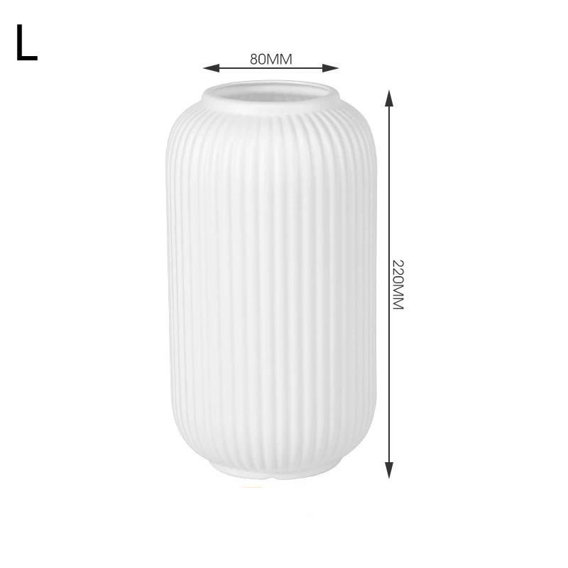 Elegante Vaso in Plastica Effetto Ceramica a Strisce per Fiori - Resistente, Facile da Posizionare, Elemento Decorativo Floreale