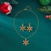 Rhinestone Xmas Dangle Earrings Zinc Zinc Zinc Alloy Snowflake Necklace Creative Christmas Jewelry Set  Girl