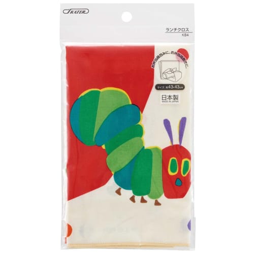 Skater Children's Lunch Cloth, 43x43cm, Made in Japan, The Very Hungry Caterpillar Design, for Boys and Girls, KB4