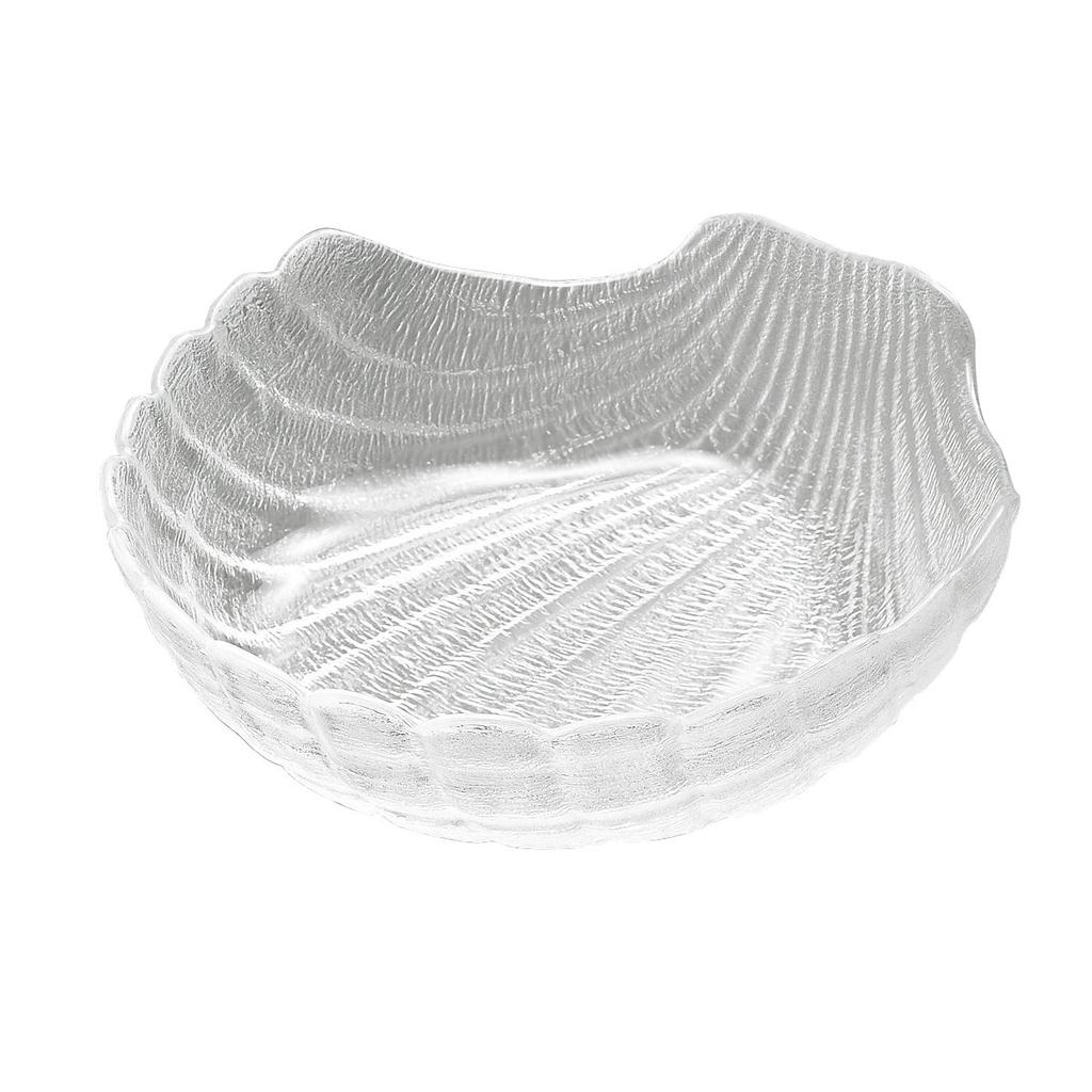 Hirota Glass Large Diameter 23cm X Height Shell 3450 Bowl, Clear, 7cm, Blanc-Mer, Shell,