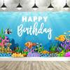 Under The Sea Ocean Animal Birthday Banner – Dolphin & Shark Decor, Perfect For Kids' Party & Baby Shower Background-Tapestry