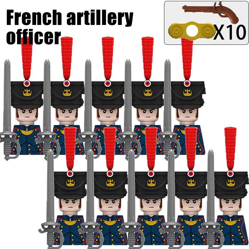 Kids Toys Napoleonic Wars Building Blocks 10pcs/lot Fusilier Lancer Soldiers Mini Action Figures Toys For Kids Christmas Gifts