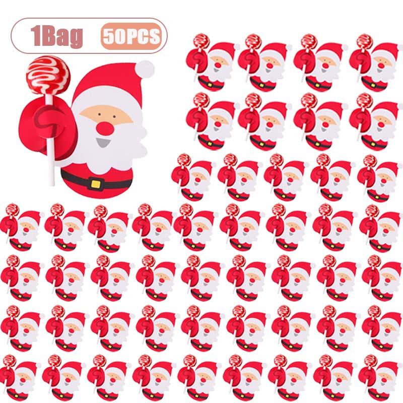 50-500PCS Christmas Candy Gift Packaging Festive Decorative Paper Card Santa Claus Penguin Card Gift Accessory Party Supplies