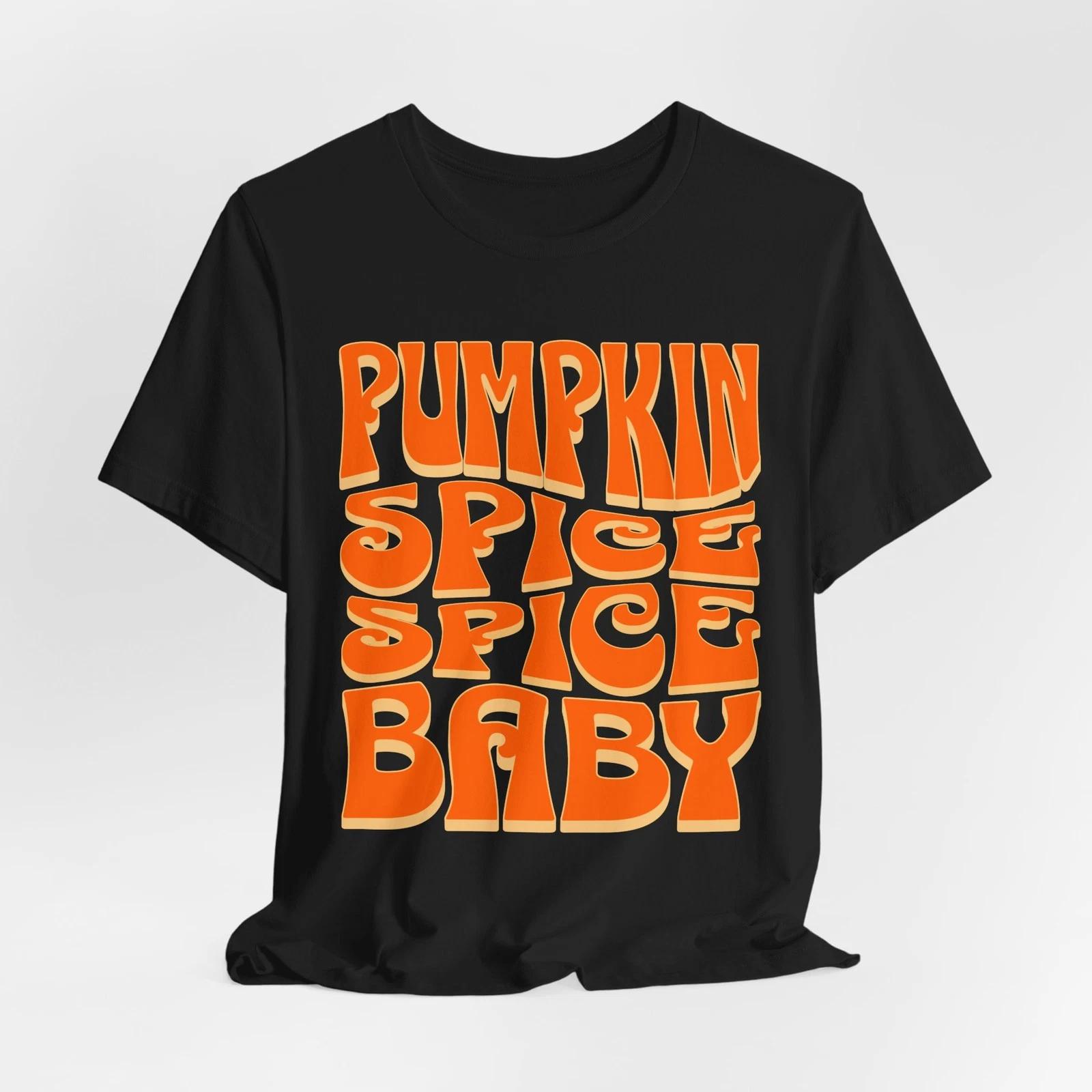 Pumpkin Spice Tee, Autumn Coffee Lover Shirt, Fall Retro T-Shirt, Funny Fall L