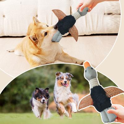 Wild Goose Dog Toy Indestructible Plush Toy Anxiety Relief Squeaky Duck Puppy Chew Toy for Small Medium Large Dogs Interactive Training