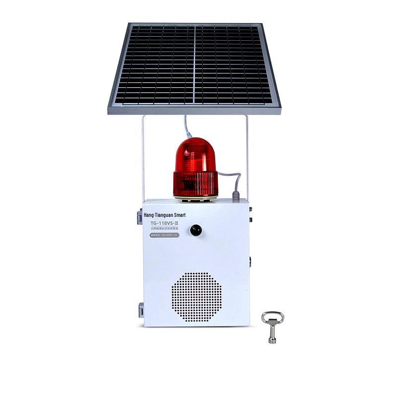 Solar-Powered Alarm & Voice Broadcast Device with Microwave Infrared Sensor for Fire Prevention