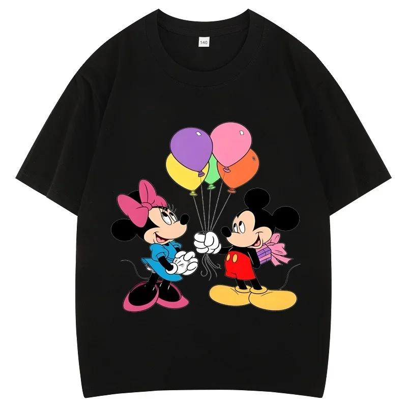 Clothing Summer 2025 Mickey Minnie Mouse Short Sleeve T-shirts Girls Funny Fashion Streetwear Shirt Unisex