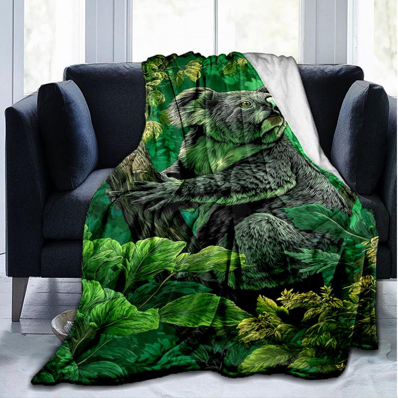 Koala Tree blanket Personalized Name Flannel Blanket Soft Cozy Plush Throw for Sofa Bed Lightweight Home Décor