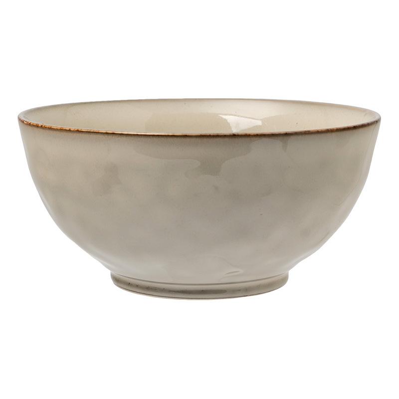 Minimalistischer Stil Ofenbrand Keramikschale Haushaltsschale Nudelschale Geschirr Schale Große Kapazität Strich Salatschüssel Restaurant Tiefe Schale