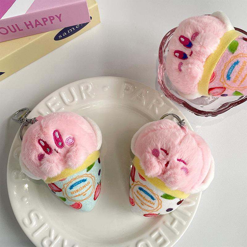 Neuer Cartoon Kegel Stern Karte Schlüsselanhänger Kreativ Plüsch Niedlich Eis Anhänger Paar Stil Hängende Dekoration