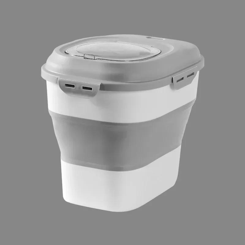 1 stk Minimalistisk Stil Husholdnings Sammenleggbar Kornbøtte Insektsikker og Fuktsikker Forseglet Fortykket Kjæledyrhundemat Oppbevaringsboks