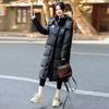 Long Over-knee Cotton-padded Clothes for Women's Winter New Loose Casual Thickened Hooded Temperament Warm Cotton Jacket