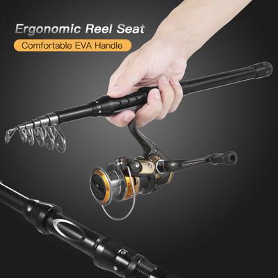 Fishing Rod and Reel Combos Telescopic Fishing Pole with Spinning Reel Combo Kit Fishing Line Lures Hooks Swivels Set