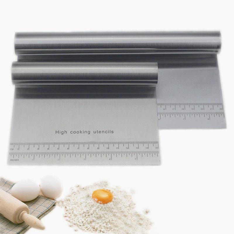 

Stainless Steel Dough Cutter and Scraper with Scale for Baking and Noodles