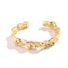 IngeSight.Z Creative Irregular Concave Convex Surface Bracelet for Women Vintage Gold Color Open Wide Bangles Party Jewelry Gift