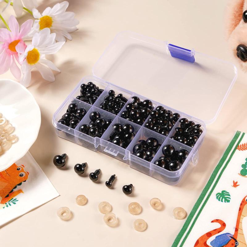Newest 200PCS 6-12mm Eyeball Doll Accessories Black Plush Safety Eyes Amigurumi For Toys 6mm 8mm 12mm DIY Funny Toy Eyes Animal