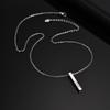 Xiaomi Vnox Stainless Steel Vertical Bar Pendant with White Zircon Necklaces for Men, Adjustable O-chain Metal Slim Dog Tag Jewelry New