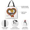 Bolsa de almuerzo aislada Rainbow Brite con corazón de arcoíris para mujeres Niños Cajas de comida portátiles Fiambrera térmica Bolso Tote