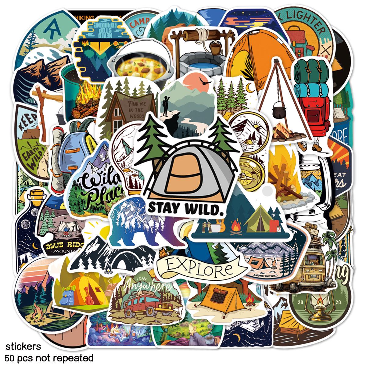 

50PCS Outdoor Graffiti Stickers for Bikes, Helmets & Cars - Creative Waterproof Decals 50 sheets + OPP bag