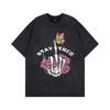 New loose trendy brand American retro high street short-sleeved heavy vintage washed old couple half-sleeved t-shirt