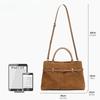 Oversized Suede Leather Briefcase Spacious Handheld Shoulder Crossbody Bag Women Slouchy Commuting Premium Light Luxury Handbag