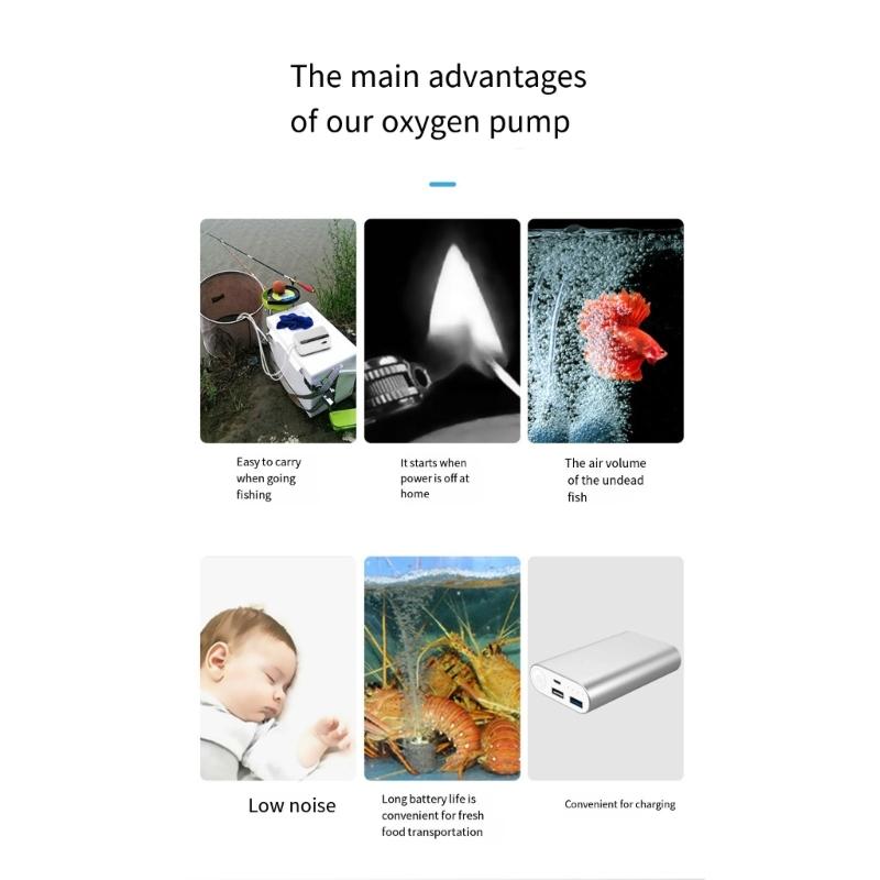 High Efficiency USB Oxygen Pump for Fishtanks with Efficient Output ABS Plastic Construction Low Noise Design Air Pumps