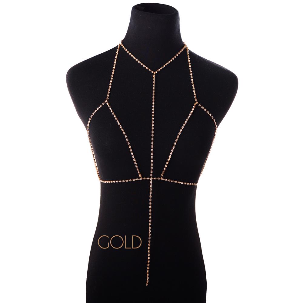 Fashion And Popular New Elements, Sexy Exaggerated Flash Diamond Breast Chain, Body Clothing Jewelry Chain