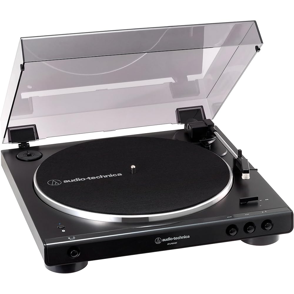 Audio-Technica AT-LP60XBT Fully Automatic Record Player, Bluetooth Compatible, Gloss Black