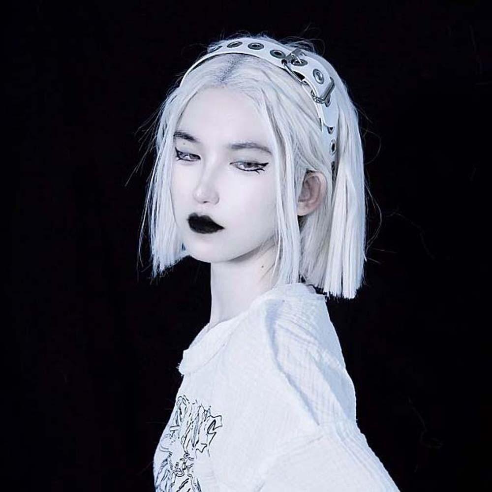 Rock-inspired Steampunk Hair Hoop Y2K Leather Buckle Hairband Metal Punk Rivet Headband Cosplay