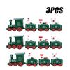 Snowman Christmas Train Ornament Mini Plastic Holiday Decor Small Xmas Train Set for Home Tabletop Festive Embellishments