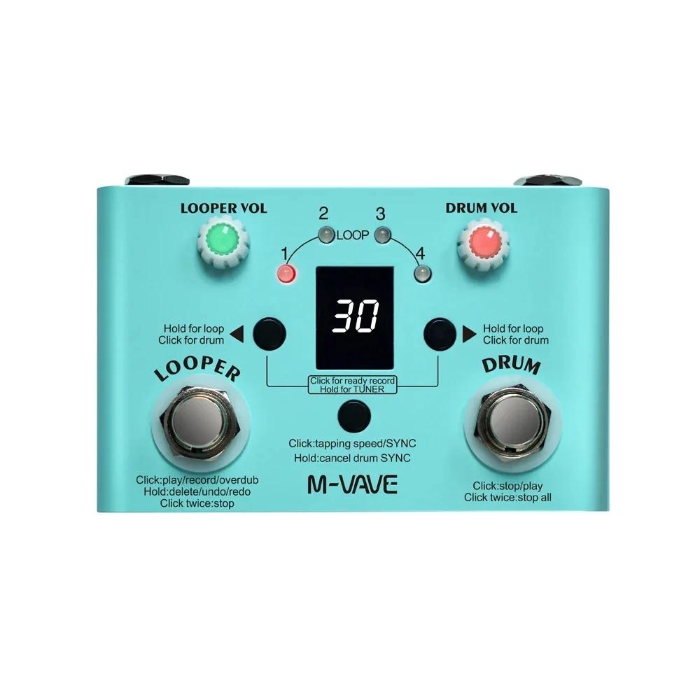 

M-VAVE LOST TEMPO Гитарная мультиэффект-педаль | 3-в-1 лупер/барабаны/тюнер, редактирование через приложение для живых выступлений/студии/практики зелёный