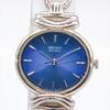 Used 446 SEIKO Women's Watch Quartz Bracelet Battery Replaced Blue Dial