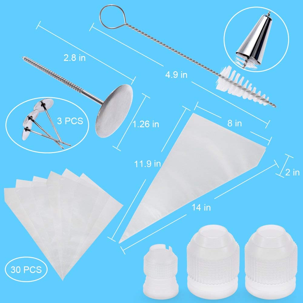 14/26/33pcs Silicone Kitchen Accessories Icing Piping Cream Pastry Bag With Stainless Steel Nozzle Diy Cake Decorating Tips Set