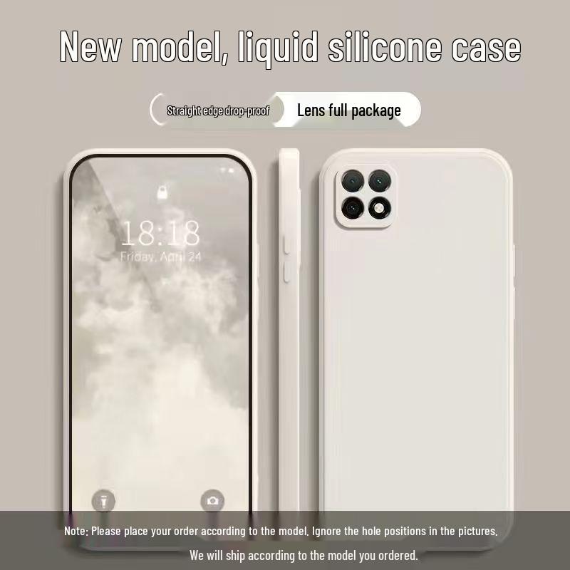 Huawei Enjoy 20 Phone Case - Solid Color, Liquid Full Coverage, Anti-drop, Soft Straight Edge Design