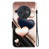 Handmade PU Leather Flip Case for Tecno Spark 30C (4G) Anti-Slip Shockproof Cover with Wrist Strap & Heart/Rose Cat Designs